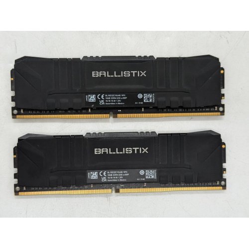 Купить Озу Crucial DDR4 32GB (2x16GB) 3200Mhz Ballistix Black (BL2K16G32C16U4B) (Восстановлено продавцом, 775319) с проверкой совместимости: обзор, характеристики, цена в Киеве, Днепре, Одессе, Харькове, Украине | интернет-магазин TELEMART.UA фото