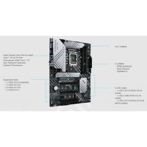 Купить Материнская плата Asus PRIME Z690-P (s1700, Intel Z690) Factory Recertified с проверкой совместимости: обзор, характеристики, цена в Киеве, Днепре, Одессе, Харькове, Украине | интернет-магазин TELEMART.UA фото