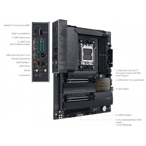 Материнська плата Asus ProArt X670E-CREATOR WIFI (sAM5, X670) Factory Recertified купити з перевіркою сумісності: огляд, характеристики, ціна у Києві, Львові, Вінниці, Хмельницькому, Івано-Франківську, Україні | інтернет-магазин TELEMART.UA фото