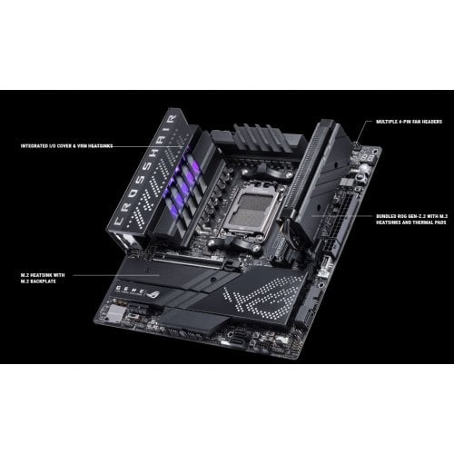 Материнська плата Asus ROG CROSSHAIR X670E GENE (sAM5, X670E) Factory Recertified купити з перевіркою сумісності: огляд, характеристики, ціна у Києві, Львові, Вінниці, Хмельницькому, Івано-Франківську, Україні | інтернет-магазин TELEMART.UA фото