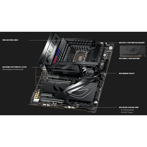 Материнська плата Asus ROG MAXIMUS Z790 APEX ENCORE (s1700, Intel Z790) Factory Recertified купити з перевіркою сумісності: огляд, характеристики, ціна у Києві, Львові, Вінниці, Хмельницькому, Івано-Франківську, Україні | інтернет-магазин TELEMART.UA фото