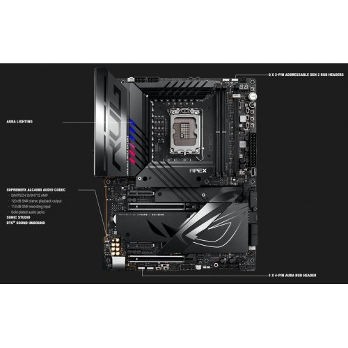 Материнська плата Asus ROG MAXIMUS Z790 APEX ENCORE (s1700, Intel Z790) Factory Recertified купити з перевіркою сумісності: огляд, характеристики, ціна у Києві, Львові, Вінниці, Хмельницькому, Івано-Франківську, Україні | інтернет-магазин TELEMART.UA фото