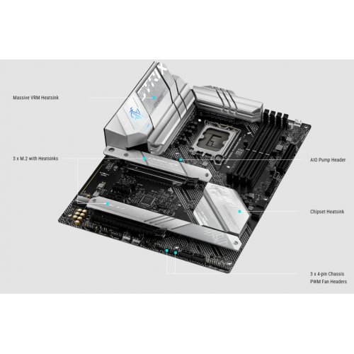 Купить Материнская плата Asus ROG STRIX B660-A GAMING WIFI (s1700, Intel B660) Factory Recertified с проверкой совместимости: обзор, характеристики, цена в Киеве, Днепре, Одессе, Харькове, Украине | интернет-магазин TELEMART.UA фото