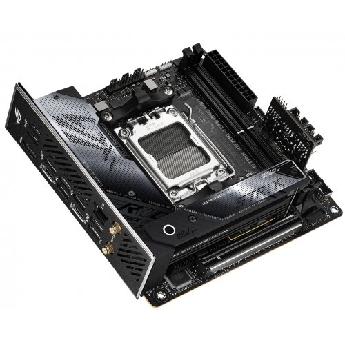 Материнська плата Asus ROG STRIX X670E-I GAMING WIFI (sAM5, AMD X670E) Factory Recertified купити з перевіркою сумісності: огляд, характеристики, ціна у Києві, Львові, Вінниці, Хмельницькому, Івано-Франківську, Україні | інтернет-магазин TELEMART.UA фото