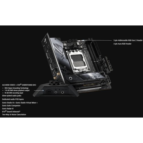 Материнська плата Asus ROG STRIX X670E-I GAMING WIFI (sAM5, AMD X670E) Factory Recertified купити з перевіркою сумісності: огляд, характеристики, ціна у Києві, Львові, Вінниці, Хмельницькому, Івано-Франківську, Україні | інтернет-магазин TELEMART.UA фото