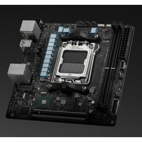 Материнська плата Asus ROG STRIX X670E-I GAMING WIFI (sAM5, AMD X670E) Factory Recertified купити з перевіркою сумісності: огляд, характеристики, ціна у Києві, Львові, Вінниці, Хмельницькому, Івано-Франківську, Україні | інтернет-магазин TELEMART.UA фото