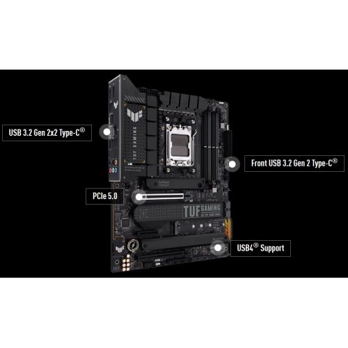 Купить Материнская плата Asus TUF GAMING X670E-PLUS (sAM5, AMD X670) Factory Recertified с проверкой совместимости: обзор, характеристики, цена в Киеве, Днепре, Одессе, Харькове, Украине | интернет-магазин TELEMART.UA фото