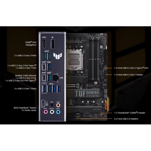 Купить Материнская плата Asus TUF GAMING X670E-PLUS (sAM5, AMD X670) Factory Recertified с проверкой совместимости: обзор, характеристики, цена в Киеве, Днепре, Одессе, Харькове, Украине | интернет-магазин TELEMART.UA фото