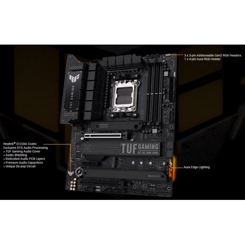 Купить Материнская плата Asus TUF GAMING X670E-PLUS WIFI (sAM5, AMD X670) Factory Recertified с проверкой совместимости: обзор, характеристики, цена в Киеве, Днепре, Одессе, Харькове, Украине | интернет-магазин TELEMART.UA фото