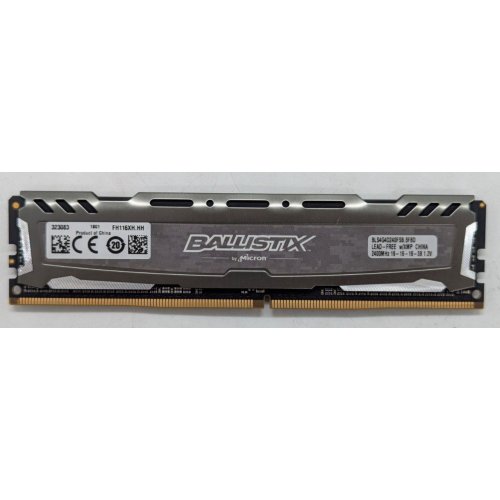 Купить Озу Crucial DDR4 4GB 2400Mhz Ballistix Sport (BLS4G4D240FSB) (Восстановлено продавцом, 775547) с проверкой совместимости: обзор, характеристики, цена в Киеве, Днепре, Одессе, Харькове, Украине | интернет-магазин TELEMART.UA фото