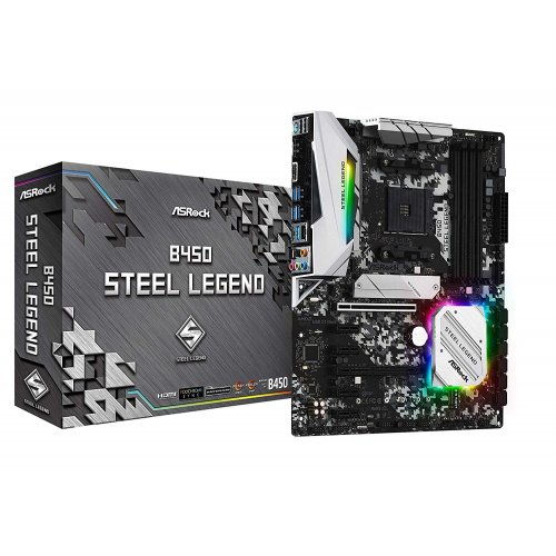 Купить Материнская плата AsRock B450 Steel Legend (sAM4, AMD B450) (Восстановлено продавцом, 775589) с проверкой совместимости: обзор, характеристики, цена в Киеве, Днепре, Одессе, Харькове, Украине | интернет-магазин TELEMART.UA фото