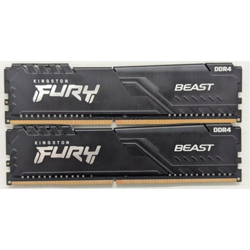 Озп Kingston DDR4 16GB (2x8GB) 3200Mhz FURY Beast Black (KF432C16BBK2/16) (Відновлено продавцем, 775614) купити з перевіркою сумісності: огляд, характеристики, ціна у Києві, Львові, Вінниці, Хмельницькому, Івано-Франківську, Україні | інтернет-магазин TELEMART.UA фото