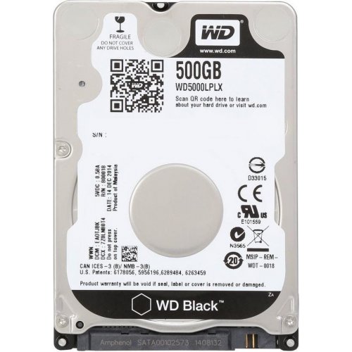 Жорсткий диск Western Digital Black 500GB 32MB 2.5" (WD5000LPLX) (Відновлено продавцем, 775636) купити з перевіркою сумісності: огляд, характеристики, ціна у Києві, Львові, Вінниці, Хмельницькому, Івано-Франківську, Україні | інтернет-магазин TELEMART.UA фото