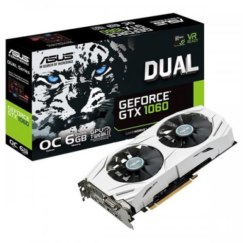 Відеокарта Asus GeForce GTX 1060 Dual OC 6144MB (DUAL-GTX1060-O6G) (Відновлено продавцем, 775798) купити з перевіркою сумісності: огляд, характеристики, ціна у Києві, Львові, Вінниці, Хмельницькому, Івано-Франківську, Україні | інтернет-магазин TELEMART.UA фото