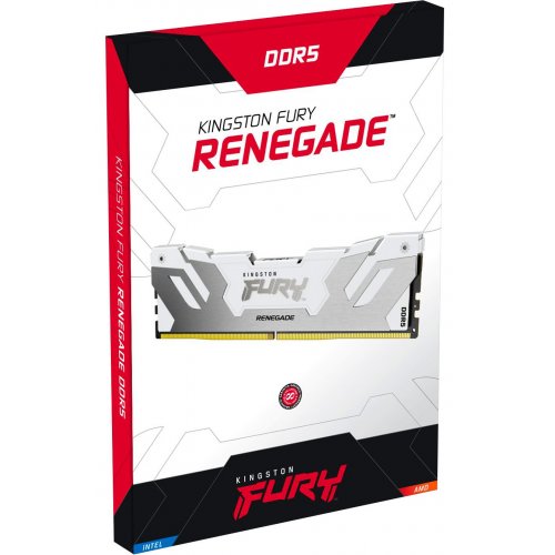 ОЗП Kingston CUDIMM DDR5 48GB (2x24GB) 8800Mhz FURY Renegade Silver/White (KF588CU42RWK2-48) купити з перевіркою сумісності: огляд, характеристики, ціна у Києві, Львові, Вінниці, Хмельницькому, Івано-Франківську, Україні | інтернет-магазин TELEMART.UA фото