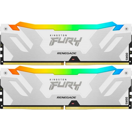 ОЗП Kingston CUDIMM DDR5 48GB (2x24GB) 8800Mhz FURY Renegade Silver/White RGB (KF588CU42RWAK2-48) купити з перевіркою сумісності: огляд, характеристики, ціна у Києві, Львові, Вінниці, Хмельницькому, Івано-Франківську, Україні | інтернет-магазин TELEMART.UA фото