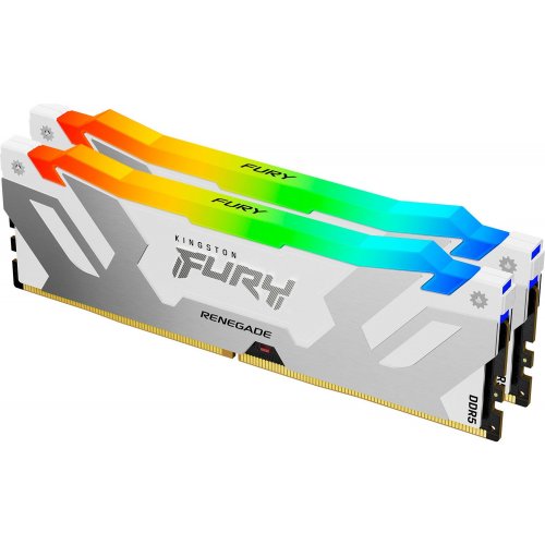 ОЗП Kingston CUDIMM DDR5 48GB (2x24GB) 8800Mhz FURY Renegade Silver/White RGB (KF588CU42RWAK2-48) купити з перевіркою сумісності: огляд, характеристики, ціна у Києві, Львові, Вінниці, Хмельницькому, Івано-Франківську, Україні | інтернет-магазин TELEMART.UA фото