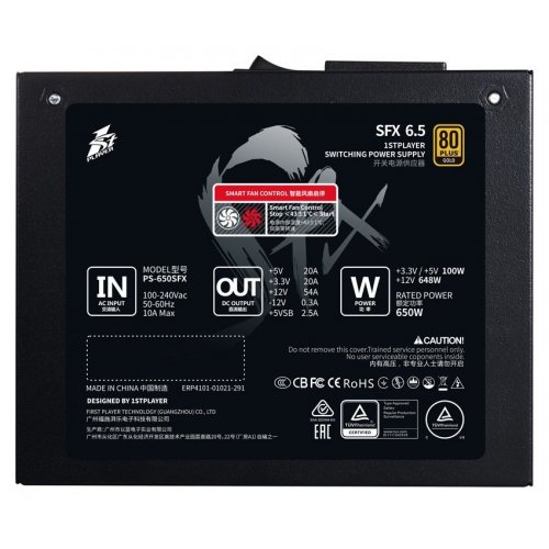 Купить Блок питания 1stPlayer PS-650SFX 650W (SFX-GLD-650-BK-EU) Black с проверкой совместимости: обзор, характеристики, цена в Киеве, Днепре, Одессе, Харькове, Украине | интернет-магазин TELEMART.UA фото
