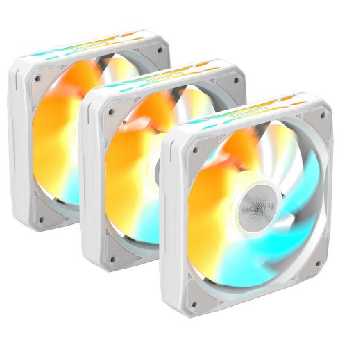 Набір кулерів для корпусу Gigabyte EZ CHAIN FAN 120 (3-Pack) (GP-GBT EZFAN1203 ICE) White купити з перевіркою сумісності: огляд, характеристики, ціна у Києві, Львові, Вінниці, Хмельницькому, Івано-Франківську, Україні | інтернет-магазин TELEMART.UA фото