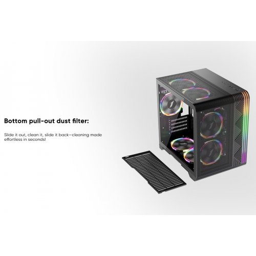 Корпус 1stPlayer VT5-BK без БЖ Black купити з перевіркою сумісності: огляд, характеристики, ціна у Києві, Львові, Вінниці, Хмельницькому, Івано-Франківську, Україні | інтернет-магазин TELEMART.UA фото