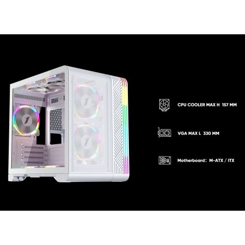 Корпус 1stPlayer VT5-WH без БЖ White купити з перевіркою сумісності: огляд, характеристики, ціна у Києві, Львові, Вінниці, Хмельницькому, Івано-Франківську, Україні | інтернет-магазин TELEMART.UA фото