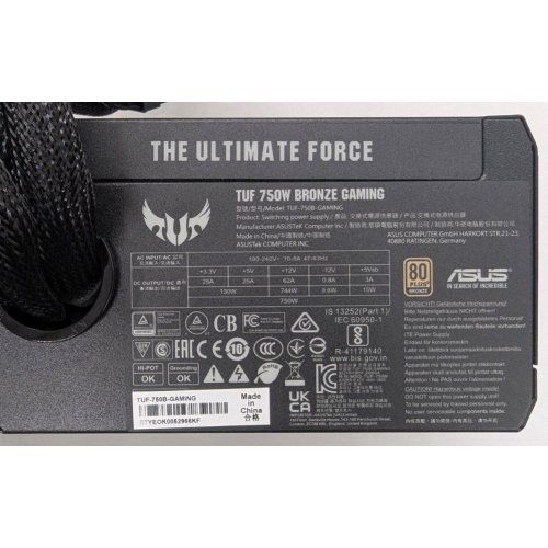 Купить Блок питания Asus TUF Gaming 750W (90YE00D0-B0NA00) (Восстановлено продавцом, 775961) с проверкой совместимости: обзор, характеристики, цена в Киеве, Днепре, Одессе, Харькове, Украине | интернет-магазин TELEMART.UA фото