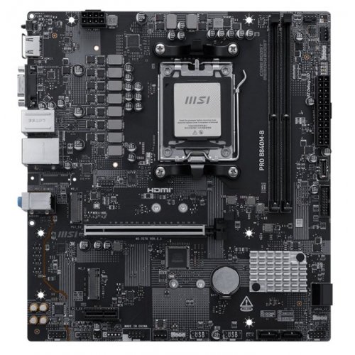 Материнська плата MSI PRO B840M-B (sAM5, AMD B840) купити з перевіркою сумісності: огляд, характеристики, ціна у Києві, Львові, Вінниці, Хмельницькому, Івано-Франківську, Україні | інтернет-магазин TELEMART.UA фото