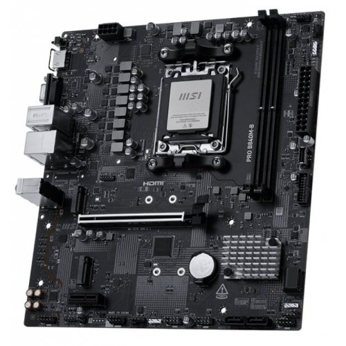 Материнська плата MSI PRO B840M-B (sAM5, AMD B840) купити з перевіркою сумісності: огляд, характеристики, ціна у Києві, Львові, Вінниці, Хмельницькому, Івано-Франківську, Україні | інтернет-магазин TELEMART.UA фото