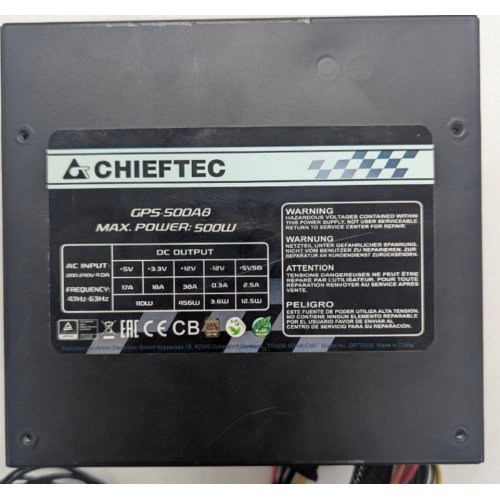 Блок живлення CHIEFTEC Smart 500W (GPS-500A8) (Відновлено продавцем, 776176) купити з перевіркою сумісності: огляд, характеристики, ціна у Києві, Львові, Вінниці, Хмельницькому, Івано-Франківську, Україні | інтернет-магазин TELEMART.UA фото