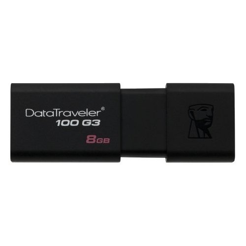 Купить Накопитель Kingston DataTraveler 100 G3 USB 3.0 8GB Black (DT100G3/8GB) - цена в Харькове, Киеве, Днепре, Одессе
в интернет-магазине Telemart фото