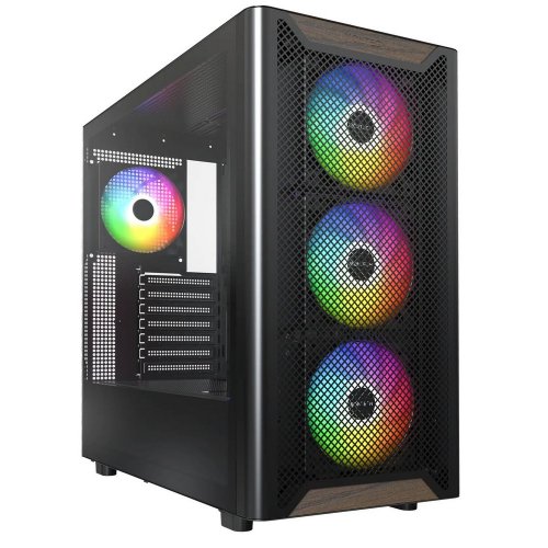 Корпус Montech XR Wood без БЖ Black купити з перевіркою сумісності: огляд, характеристики, ціна у Києві, Львові, Вінниці, Хмельницькому, Івано-Франківську, Україні | інтернет-магазин TELEMART.UA фото