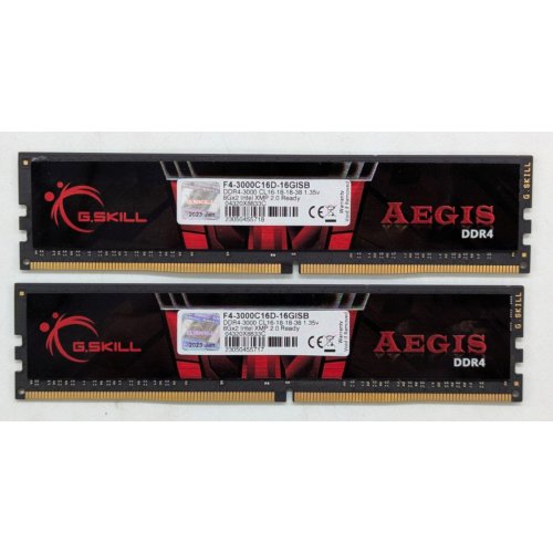 Купить Озу G.Skill DDR4 16GB (2x8GB) 3000Mhz Aegis (F4-3000C16D-16GISB) (Восстановлено продавцом, 776282) с проверкой совместимости: обзор, характеристики, цена в Киеве, Днепре, Одессе, Харькове, Украине | интернет-магазин TELEMART.UA фото