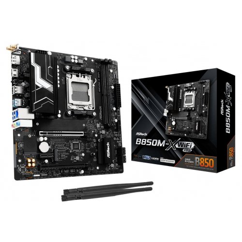 Материнська плата AsRock B850M-X WIFI R2.0 (sAM5, AMD B850) купити з перевіркою сумісності: огляд, характеристики, ціна у Києві, Львові, Вінниці, Хмельницькому, Івано-Франківську, Україні | інтернет-магазин TELEMART.UA фото