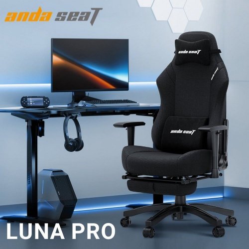 Игровое кресло Anda Seat Luna Pro L Fabric (AD18T-44-B-F) Black купить в Украине: Киев, Днепр, Харьков, Одесса  | Низкая цена, отзывы, характеристики от TELEMART фото