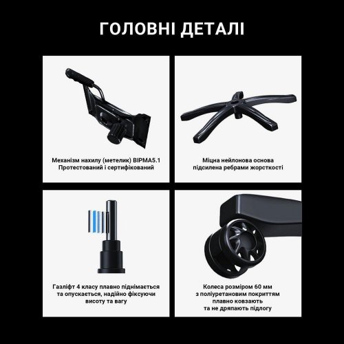 Ігрове крісло Anda Seat Luna Pro L Fabric (AD18T-44-G-F) Gray купити в Україні: Київ, Львів, Хмельницький, Тернопіль, Івано-Франківськ | Низька ціна, відгуки, характеристики від TELEMART фото