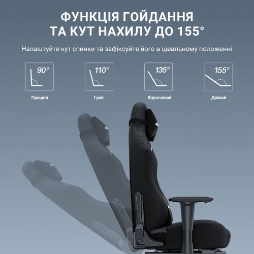 Ігрове крісло Anda Seat Luna Pro L Fabric (AD18T-44-G-F) Gray купити в Україні: Київ, Львів, Хмельницький, Тернопіль, Івано-Франківськ | Низька ціна, відгуки, характеристики від TELEMART фото