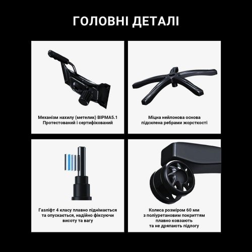 Ігрове крісло Anda Seat Luna Pro L Fabric (AD18T-44-G-F) Gray купити в Україні: Київ, Львів, Хмельницький, Тернопіль, Івано-Франківськ | Низька ціна, відгуки, характеристики від TELEMART фото
