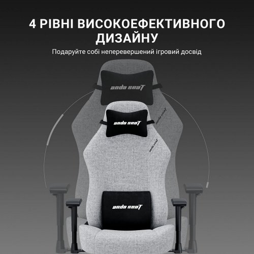Купити Ігрове крісло Anda Seat Luna Pro L Fabric (AD18T-44-G-F) Gray - ціна в Києві, Львові, Вінниці, Хмельницькому, Франківську, Україні | інтернет-магазин TELEMART.UA фото
