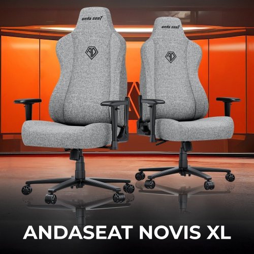 Игровое кресло Anda Seat Novis XL Fabric (AD23-XL-01-G-F) Gray купить в Украине: Киев, Днепр, Харьков, Одесса  | Низкая цена, отзывы, характеристики от TELEMART фото