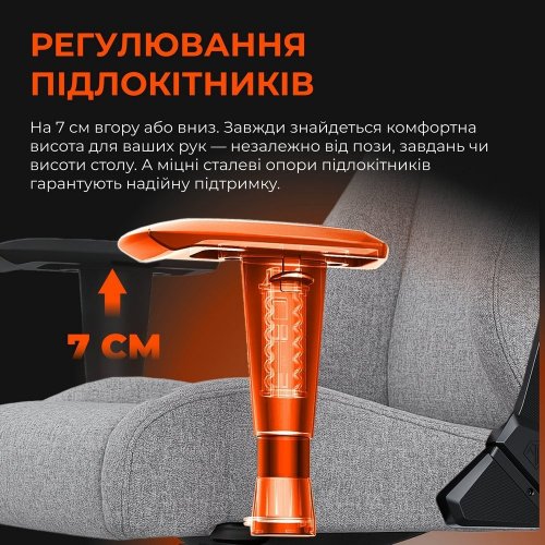 Игровое кресло Anda Seat Novis XL Fabric (AD23-XL-01-G-F) Gray купить в Украине: Киев, Днепр, Харьков, Одесса  | Низкая цена, отзывы, характеристики от TELEMART фото