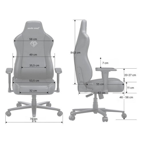 Игровое кресло Anda Seat Novis XL Fabric (AD23-XL-01-G-F) Gray купить в Украине: Киев, Днепр, Харьков, Одесса  | Низкая цена, отзывы, характеристики от TELEMART фото