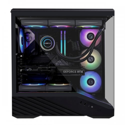 Корпус Lian Li Vector V100 ARGB Tempered Glass без БЖ (G99.V100RX.00) Black купити з перевіркою сумісності: огляд, характеристики, ціна у Києві, Львові, Вінниці, Хмельницькому, Івано-Франківську, Україні | інтернет-магазин TELEMART.UA фото