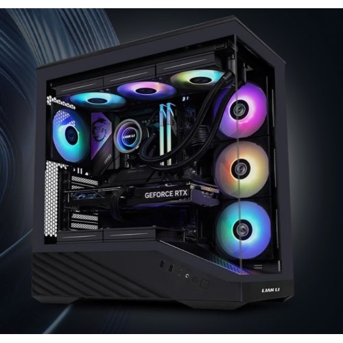 Корпус Lian Li Vector V100 ARGB Tempered Glass без БЖ (G99.V100RX.00) Black купити з перевіркою сумісності: огляд, характеристики, ціна у Києві, Львові, Вінниці, Хмельницькому, Івано-Франківську, Україні | інтернет-магазин TELEMART.UA фото