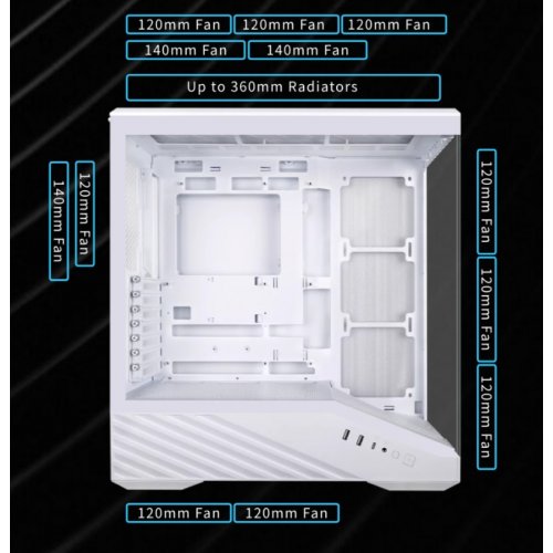 Купить Корпус Lian Li Vector V100 ARGB Tempered Glass без БП (G99.V100RW.00) White с проверкой совместимости: обзор, характеристики, цена в Киеве, Днепре, Одессе, Харькове, Украине | интернет-магазин TELEMART.UA фото