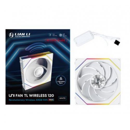 Кулер для корпуса Lian Li Uni Fan TL Wireless 120 Reverse Blade (G99.12RTL1W1W.00) White купити з перевіркою сумісності: огляд, характеристики, ціна у Києві, Львові, Вінниці, Хмельницькому, Івано-Франківську, Україні | інтернет-магазин TELEMART.UA фото