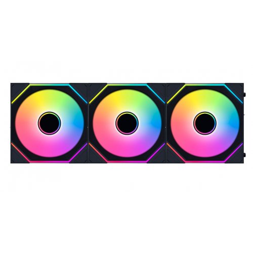 Набір кулерів для корпусу Lian Li Uni Fan SL-INF Wireless 120 3 in 1 (G99.12SLIN1W3B.00) Black купити з перевіркою сумісності: огляд, характеристики, ціна у Києві, Львові, Вінниці, Хмельницькому, Івано-Франківську, Україні | інтернет-магазин TELEMART.UA фото