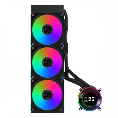 Готова СВО Lian Li Hydroshift II LCD-C 360CL (G89.GHS2LCD36RB.00) Black купити з перевіркою сумісності: огляд, характеристики, ціна у Києві, Львові, Вінниці, Хмельницькому, Івано-Франківську, Україні | інтернет-магазин TELEMART.UA фото
