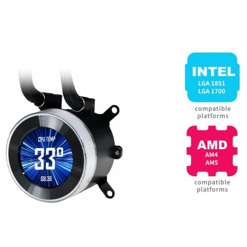 Купить Готовая СВО Lian Li Hydroshift II LCD-C 360CL (G89.GHS2LCD36RW.00) White с проверкой совместимости: обзор, характеристики, цена в Киеве, Днепре, Одессе, Харькове, Украине | интернет-магазин TELEMART.UA фото