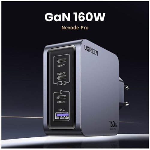 Купить Уценка сетевое зарядное устройство Ugreen X763 Nexode Pro USB + 3 x USB Type-C 160W (25877) Grey (Повреждена упаковка, 776526) - цена в Харькове, Киеве, Днепре, Одессе
в интернет-магазине Telemart фото