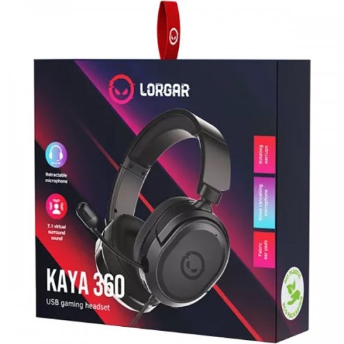 Купити Уцінка навушники Lorgar Kaya 360 Gaming 7.1 USB (LRG-GHS360) Black (вскрите пакування, 776547) - ціна в Києві, Львові, Вінниці, Хмельницькому, Франківську, Україні | інтернет-магазин TELEMART.UA фото